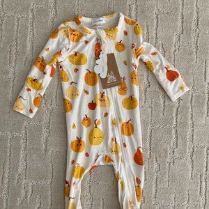 ANGEL DEAR PUMPKIN PATCH ZIPPER FOOTIE - 6-9 MONTHS